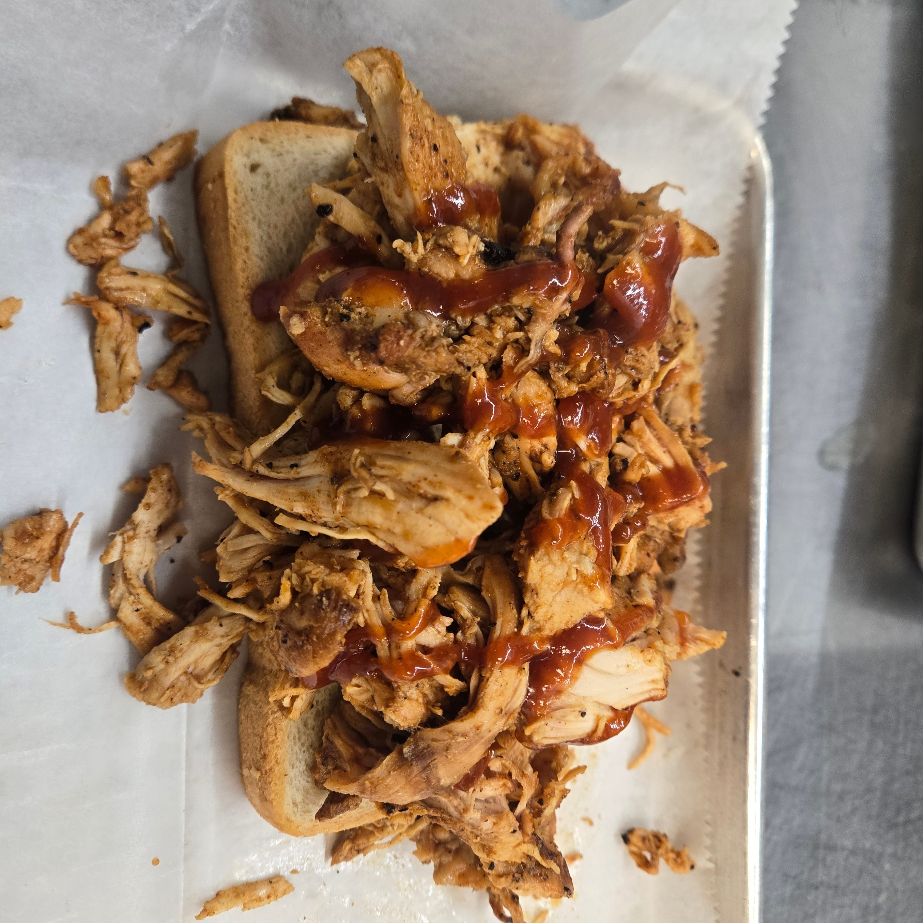 Pulled Chicken Sandwich.