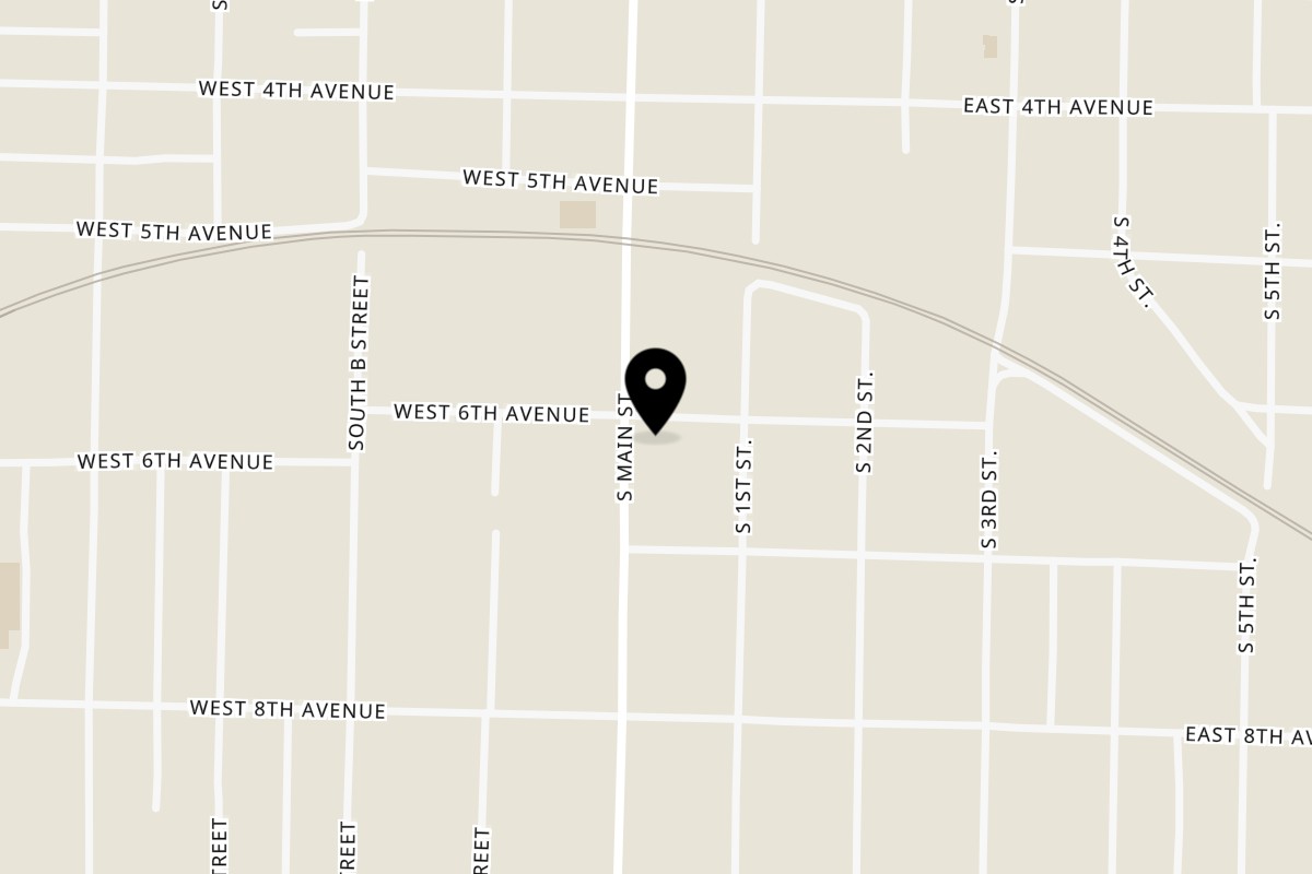 Map showing the location of Papas Bar on 701 South Main Street in Monmouth